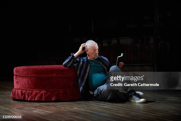 Sir Ian McKellen attends the "Hamlet" photocall at Theatre Royal, Windsor on July 15, 2021 in Windsor, England.