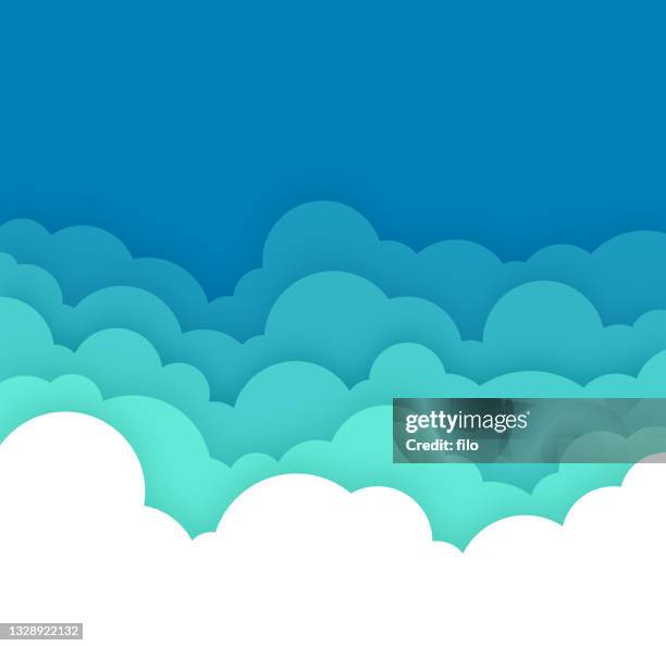 ilustraciones, imágenes clip art, dibujos animados e iconos de stock de fondo de capas azules de cloudscape cloudscape - cloudscape