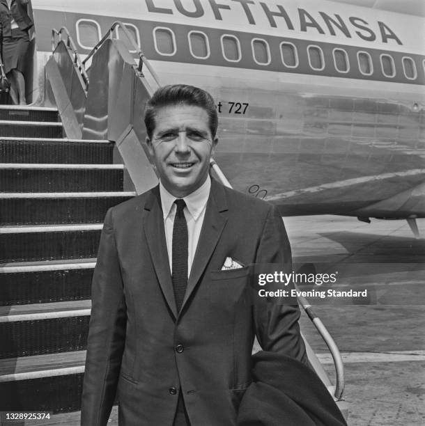 South African golfer Gary Player at London Airport , UK, July 1965. He is in the UK to compete in the 1965 Open Championship.