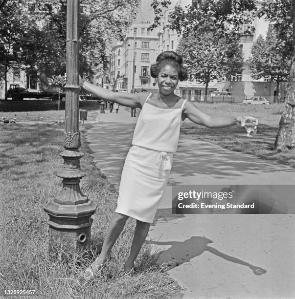 American singer Nina Simone in London, UK, 14th July 1965.