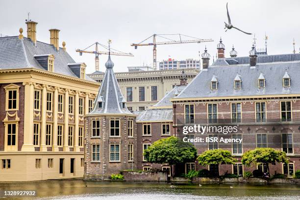 General exterior view of the Torentje presidential tower at the Binnenhof on July 15, 2021 in The Hague, Netherlands. The Binnenhof is closed due to...