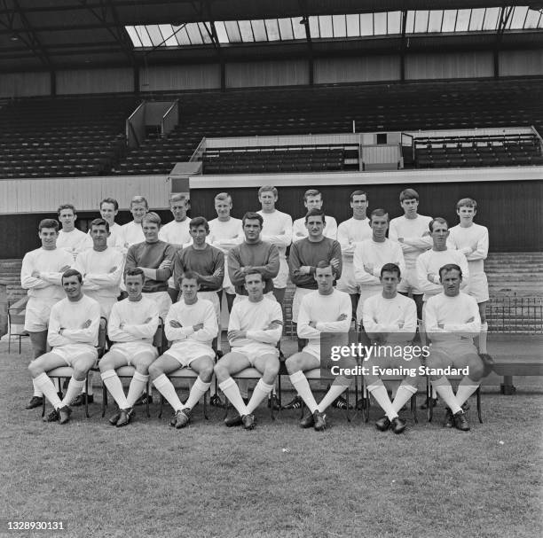 League Division 2 team Crystal Palace at the start of the 1965-66 season, UK, 18th August 1965. From left to right Bobby Kellard, Roy Horobin, John...