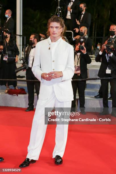 Jordan Barrett attends the "Haut Et Fort " screening during the 74th annual Cannes Film Festival on July 15, 2021 in Cannes, France.