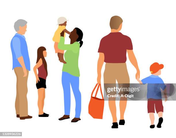 stockillustraties, clipart, cartoons en iconen met love relationships big group - extended family diversity