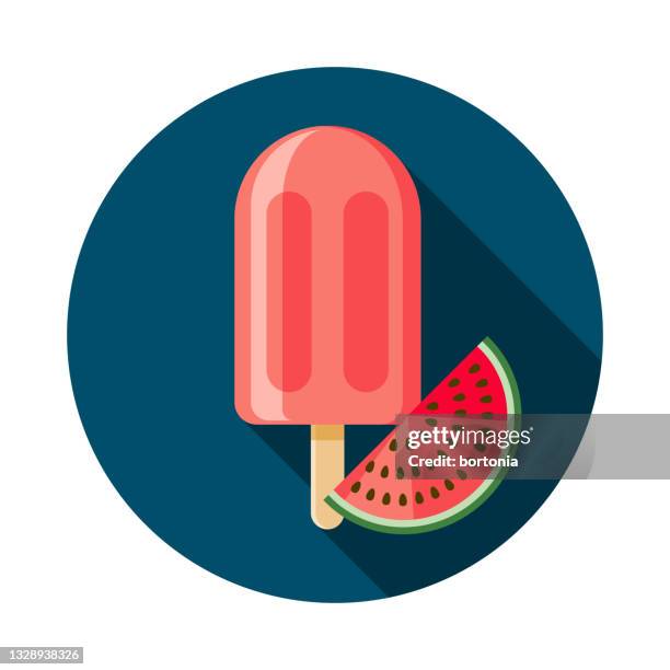 watermelon popsicle icon - watermelon ice stock illustrations