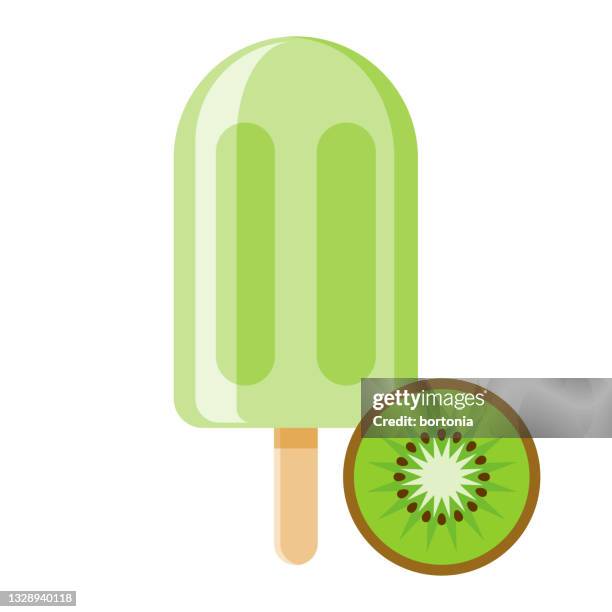 kiwi popsicle icon - popsicle stick vector stock illustrations