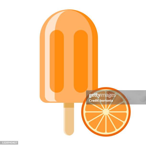 orange popsicle icon - popsicle stock illustrations