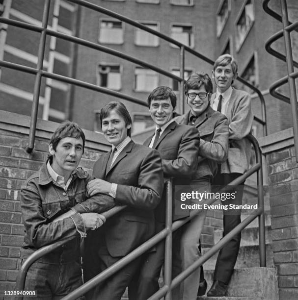 British pop group The Mirage, UK, 3rd November 1965. They are singer Pete Hynes , guitarist Ray Glynn, bassist Pat Hynes, drummer Dave Hynes and...