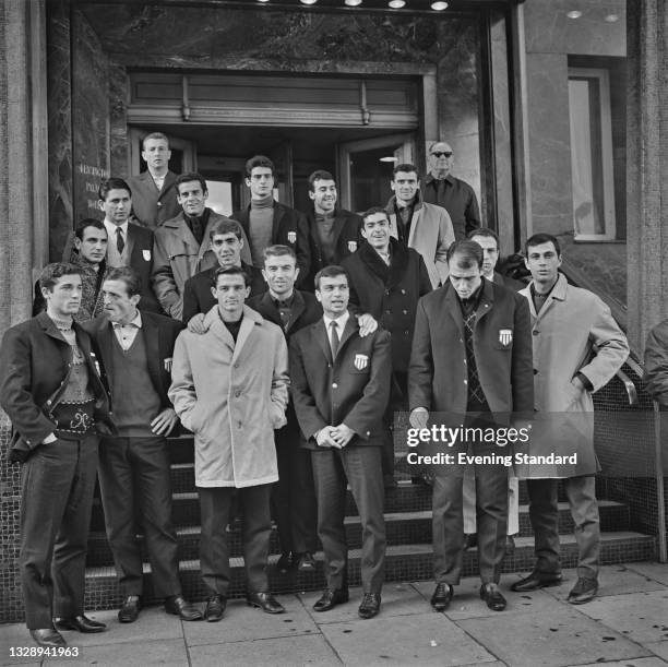 Greek team Olympiacos FC, in London to play West Ham United in the 2nd round 1st leg of the European Cup Winners' Cup at Upton Park that day, UK,...