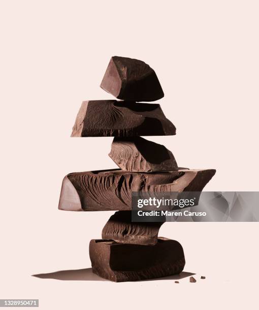tower of chocolate pieces - sharp rock formation stock pictures, royalty-free photos & images