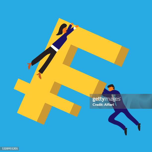 falling franc - couple bills stock illustrations