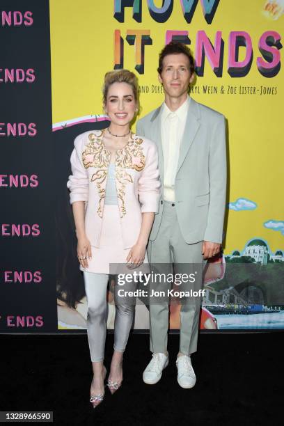 Zoe Lister-Jones and Daryl Wein attend the Los Angeles Premiere of "How It Ends" at NeueHouse Los Angeles on July 15, 2021 in Hollywood, California.