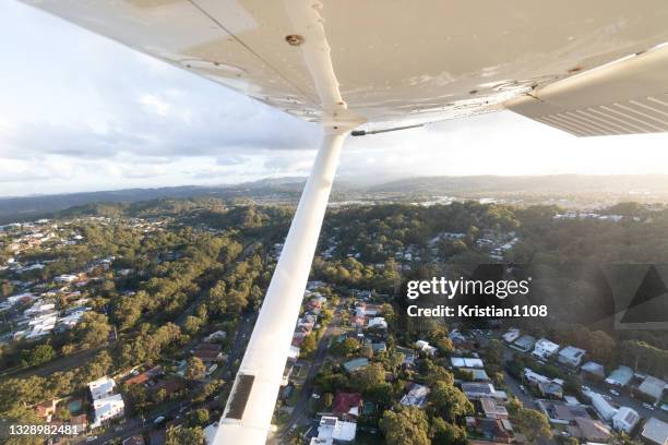 cessna wing view - cessna stock pictures, royalty-free photos & images