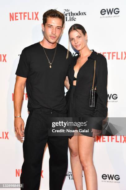 Francisco Lachowski and Jessieann Gravel Lachowski attend as Elite World Group and Julia Haart celebrate the premiere of Netflix's "My Unorthodox...