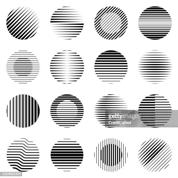 halftone striped circles - designelement stock illustrations