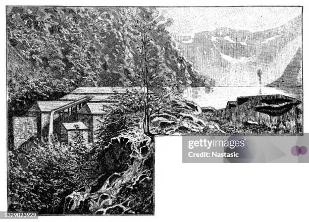 water dam in maramures - maramures romania stock illustrations