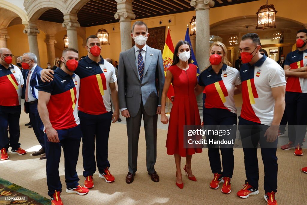 Spanish Royals Receive Athletes Before Their Trip To The Olympic Games Tokyo 2021