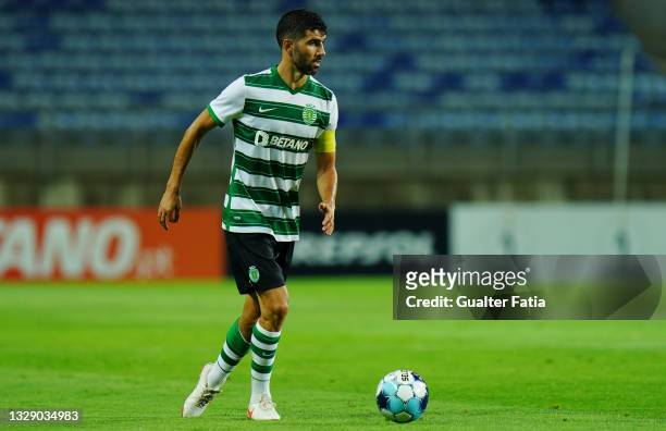 Luis Neto of Sporting CP in action during the Pre-Season Friendly match between Sporting CP and Belenenses SAD at Estadio Algarve on July 15, 2021 in...