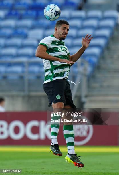 Zouhair Feddal of Sporting CP in action during the Pre-Season Friendly match between Sporting CP and Belenenses SAD at Estadio Algarve on July 15,...