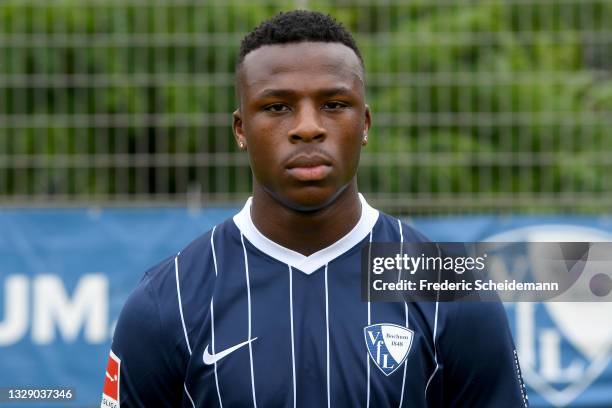 Armel Bella Kotchap of VfL Bochum poses during the team presentation at on July 16, 2021 in Bochum, Germany.