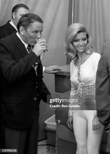 Singer Frank Sinatra and Nancy Sinatra attending "Police Athletic League Benefit Honoring Frank Sinatra" on February 7, 1970 at the Sheraton Hotel in...
