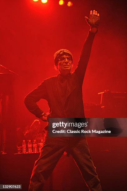 Alan Vega of American electronic protopunk band Suicide, live on stage at the Hammersmith Apollo, May 3 Hammersmith.