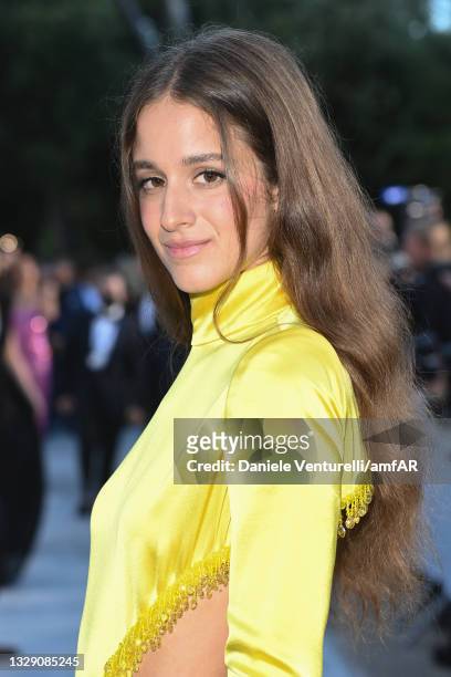 Coco König attends the amfAR Cannes Gala 2021 at Villa Eilenroc on July 16, 2021 in Cap d'Antibes, France.