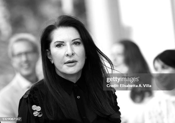 Marina Abramovic attends "Più grande di me" Exhibition at Maxxi on July 16, 2021 in Rome, Italy.