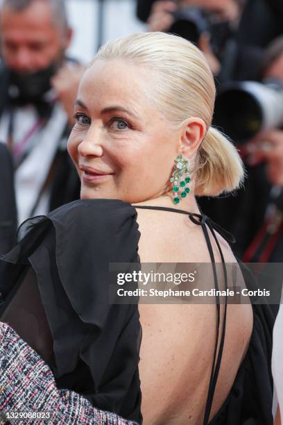 Emmanuelle Beart attends the "Les Intranquilles " screening during the 74th annual Cannes Film Festival on July 16, 2021 in Cannes, France.