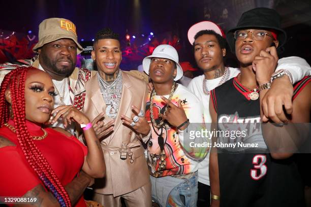 Curtis "50 Cent" Jackson III, NLE Choppa, DaBaby, Mekai Curtis, Demetrius 'Lil Meech' Flenory Jr., and Michael Rainey Jr. Attends the "Power Book...