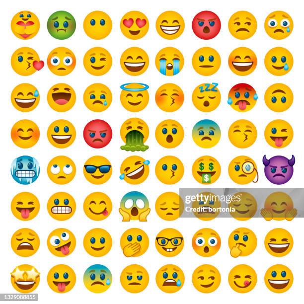 emoticon icon set - happy face stock illustrations