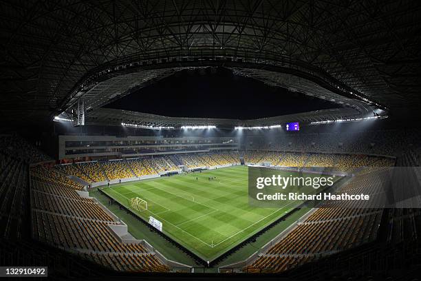 General view of the new Lviv Arena before the International Friendly match between Ukraine and Austria at the Lviv Arena on November 15, 2011 in...