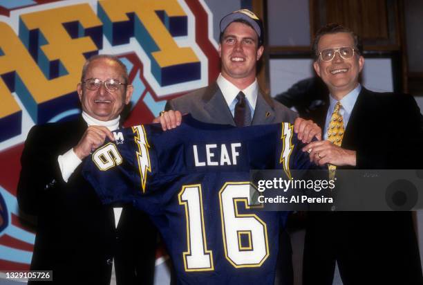 San Diego Chargers Owner Alex Spanos smiles when NFL Commissioner Paul Tagliabue announces that The San Diego Chargers select Washington State...