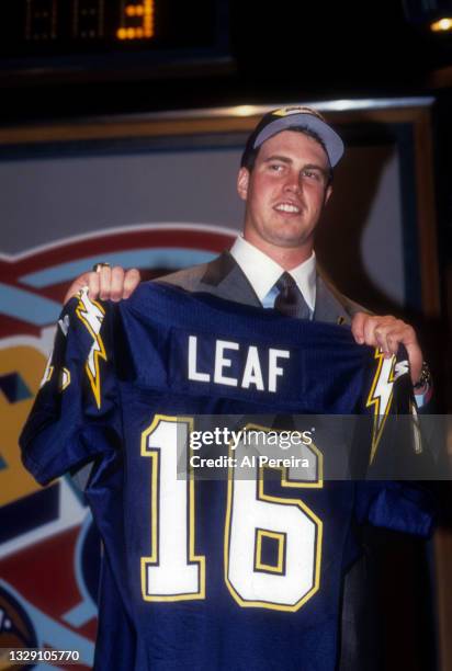 San Diego Chargers Owner Alex Spanos smiles when The San Diego Chargers select Washington State Quarterback Ryan Leaf second overall at the 1998...