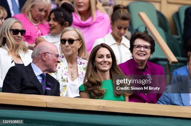 The Duchess of Cambridge in the royal box at the Women's Singles Final at The Wimbledon Lawn Tennis Championship at the All England Lawn and Tennis...