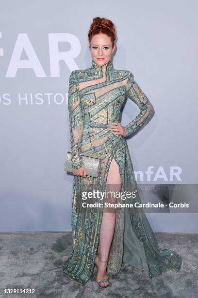 Barbara Meier attends the amfAR Cannes Gala 2021 during the 74th Annual Cannes Film Festival at Villa Eilenroc on July 16, 2021 in Cap d'Antibes,...