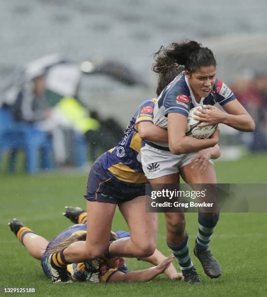 Auckland Storm's Magali Harvey during the round one Farah Palmer Cup match between Auckland and Bay of Plenty at Eden Park, on July 17 in Auckland,...