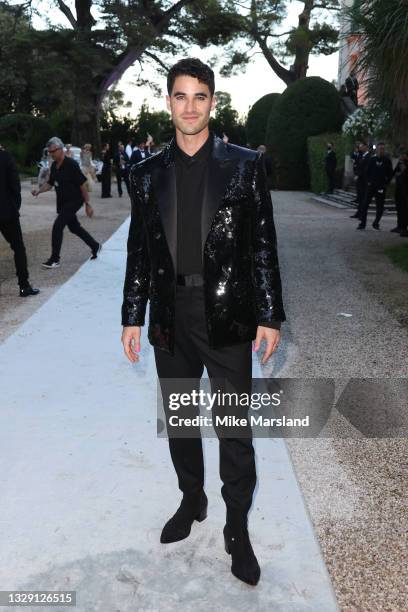 Darren Criss attends the amfAR Gala 2021 presented by The Red Sea International Film Festival during the 74th annual Cannes Film Festival on July 16,...
