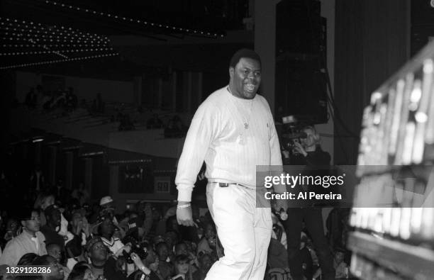 Rapper Biz Markie is shown performing at The Source Awards held at The Theater at Madison Square Garden on April 25, 1994 in New York City.