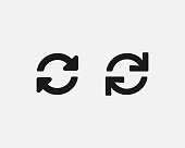 Circle arrow. Reset icon. Update sign. Repeat icon. Reload. Transaction. Data exchange. History icon. Countdown time. Environment. Reuse symbol isolated Vector EPS 10