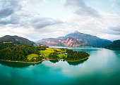 Lake Mondsee and Schafberg in Salzkammergut, Austria