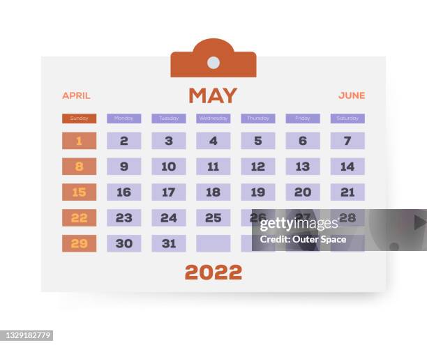 may 2022 calendar - january 2021 stock illustrations
