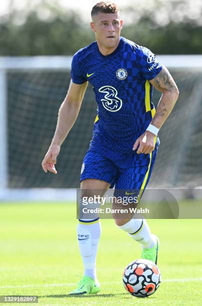 Ross Barkley of Chelsea runs with the ball during a Pre-Season Friendly between Chelsea and Peterborough United at Chelsea Training Ground on July...