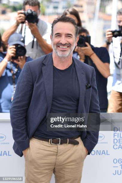 Jean Dujardin attends the "OSS 117: From Africa With Love" photocall during the 74th annual Cannes Film Festival on July 17, 2021 in Cannes, France.