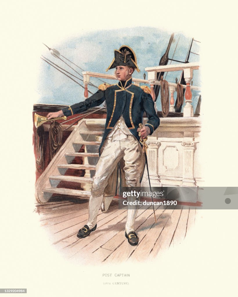 Post-captain, Officer in British Royal Navy, 18th Century Military uniforms
