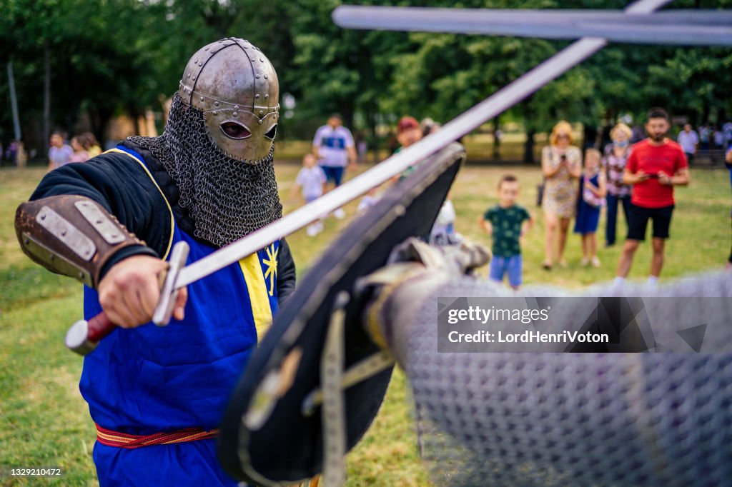 Kampf der mittelalterlichen Ritter