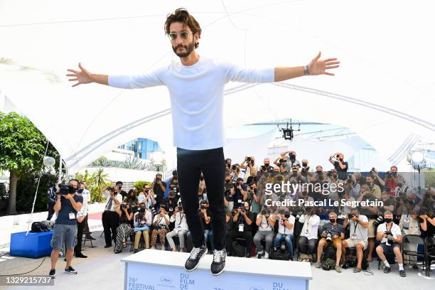Pierre Niney attends the "OSS 117: From Africa With Love" photocall during the 74th annual Cannes Film Festival on July 17, 2021 in Cannes, France.
