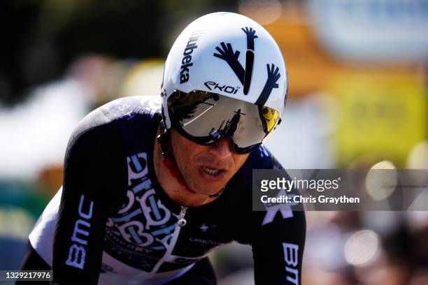 Sergio Henao of Colombia and Team Qhubeka NextHash at arrival during the 108th Tour de France 2021, Stage 20 a 30,8km Individual Time Trial Stage...
