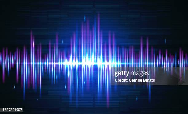 ilustrações de stock, clip art, desenhos animados e ícones de sound waves vector background - disco lights