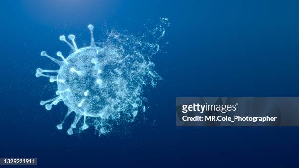 virus exploding, destroy the coronavirus - hologram graphic photos et images de collection